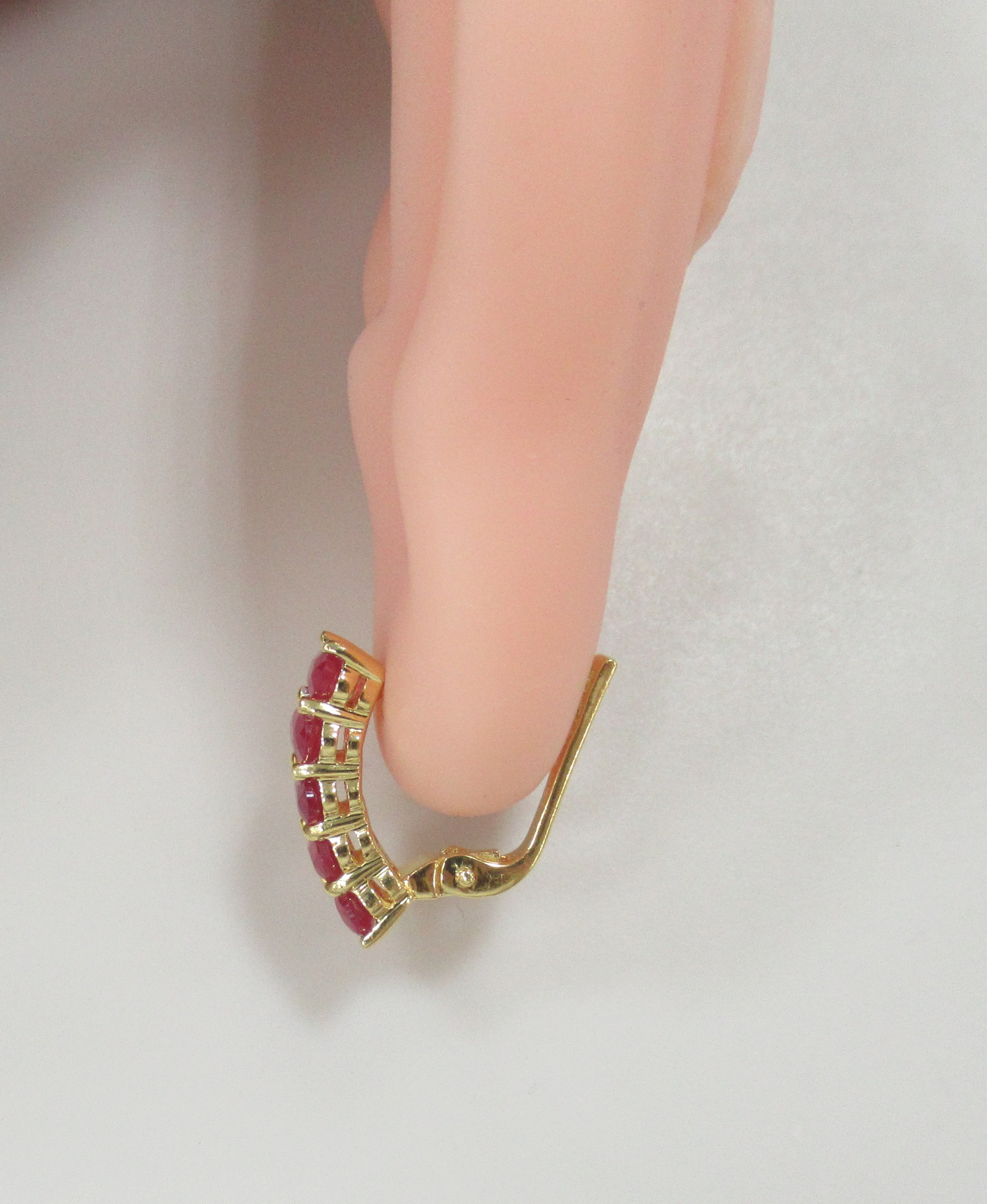 Серебряные серьги с рубинами